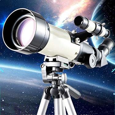 Imagem de Telescópio refrator para crianças telescópios portáteis com ocular de 20 mm/10 mm para iniciantes, abertura de mira de viagem, eloscópio de 70 mm com tripé e bolsa de transporte (cor: pacote 1