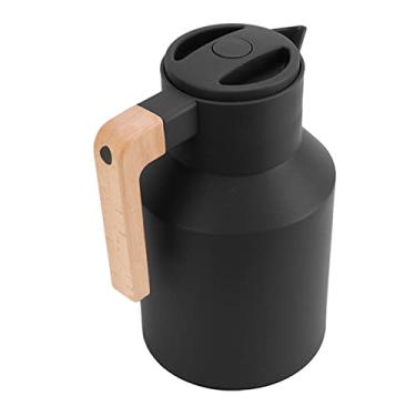 Imagem de Cryfokt Jarra de café Térmica Jarra de Retenção de Calor a Vácuo de Parede Dupla Durável para Suco de chá de café para Uso Em Escritório Doméstico Com Design de Boca Larga (Preto)