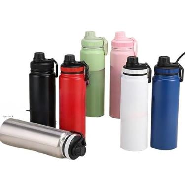 Imagem de Garrafa Térmica Espacial E Fria Antivazamento Alça Portátil Isolamento A Vácuo(Cor Aleatória,1000ml)