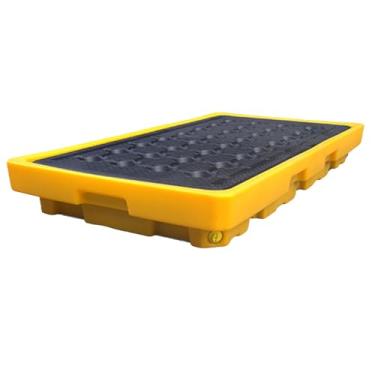 Imagem de Bandeja empilhável de tambor de óleo - Plataforma antiderrapante de contenção de derramamento para armazéns ao ar livre e armazenamento de garagem - Paletes modulares de polietileno à prova de