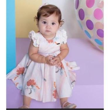 Imagem de Vestido Luxo Bebê Menina Floral Estampado Verão D'Tuiá 2524 - Vermelho - P ( 3 - 6 MESES )-Feminino