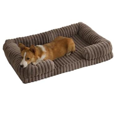 Imagem de Cama de Cão Gatos São Pet Colchonete ImpermeáVel e FáCil de Limpar Sofá de Cachorro de Espuma de MemóRia de Caixa Ovos(Light brown,40X35X12cm)