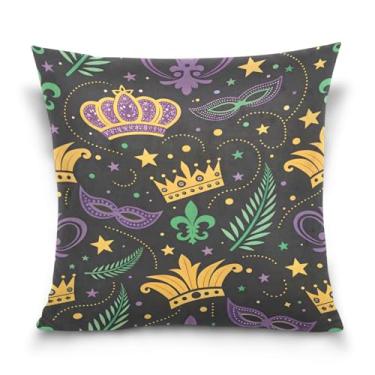 Imagem de Blueangle Capas de almofada de baile de máscaras de carnaval - 45,7 x 45,7 cm, decoração de férias de fazenda para sofá de casa (367)