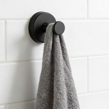 Imagem de Gancho de ventosa de aço inoxidável sem furadeira, toalha de sucção a vácuo resistente e gancho de roupão para chuveiro de banheiro, gancho de parede removível para espelho de vidro de azulejo