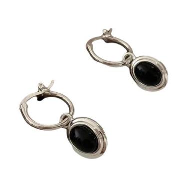 Imagem de Brincos De Argola Redondos Vintage Em Prata Esterlina 925 Com Ouro E B