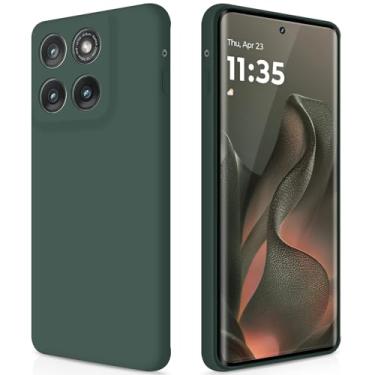Imagem de GiiYoon Capa de silicone compatível com Motorola Moto G Edge 2025 5G, capa de telefone macia sedosa de corpo inteiro com proteção para câmera, capa à prova de choque com forro de microfibra, verde
