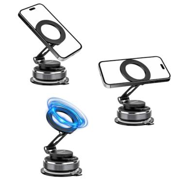 Imagem de H'MASTON Suporte Magnético Dobrável para Celular Suporte De Metal para Celular com Base de Corte Rotação de 360° para iPhone Samsung