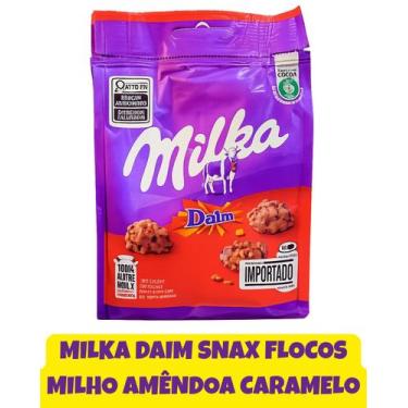 Imagem de Chocolate milka 145g daim snax flocos milho amêndoa caramelo