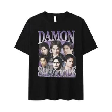 Imagem de Camiseta Feminina Oversized Com Estampa De Drama De TV Damon Salvatore