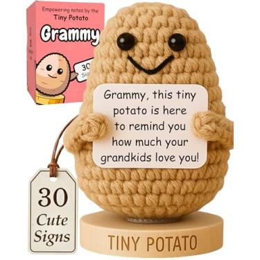 Imagem de Got you a little something Grammy Gifts for Grandma - Cute Crochet Potato with 30 Positive Cards - Best Grammy Ever Ideas, Unique Birthday Gifts for Grandma from Grandkids for Grammy