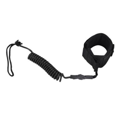 Imagem de Estink Alça de Prancha de Paddle Em Pé, Alça Enrolada de Prancha de Surfe de 5 Pés Com Cordão PU Super Resistente de 5mm e Tornozeleira Ajustável, para de Bodyboard, de (BLACK)