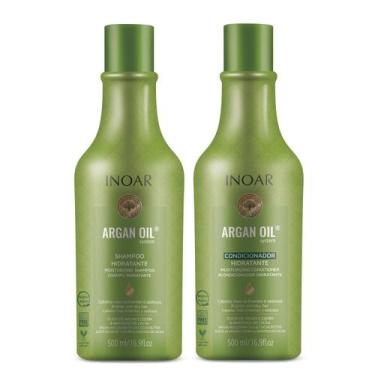 Imagem de Kit inoar 500ml argan hidrat shampoo+condicionador