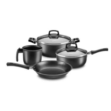 Imagem de Jogo de Panelas Antiaderente Safira Cristal 4 Peças Grafite MTA - 5663