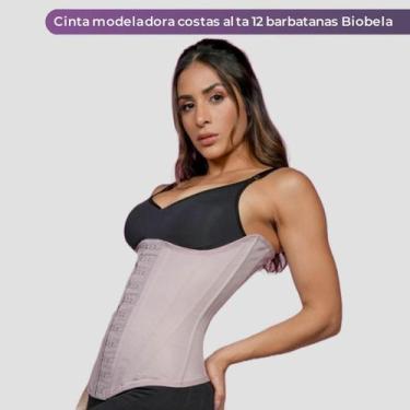 Imagem de Cinta Modeladora Longa 12 Barbatanas Costas Alta Biobela, GG, Lilás