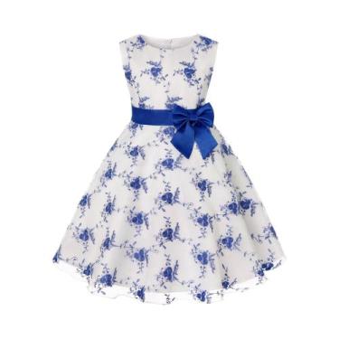 Imagem de Vestido De Princesa Com Renda Bordada Para Meninas, Estilo Europeu-Ame