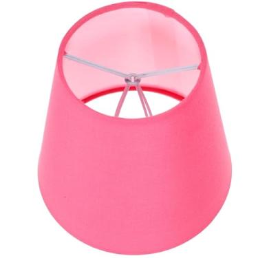 Imagem de LALAFINA Abajur de tambor rosa vintage moderno abajur de tecido de substituição para qu...