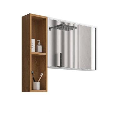 Imagem de Espelheira Celta Com Armario 2 Portas Para Banheiro