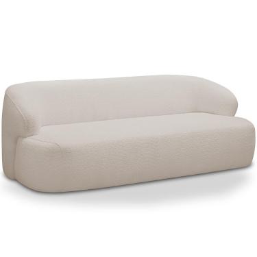 Imagem de Sofá 2 Lugares Curvo Orgânico Para Sala Living 150cm Barolo L06 Bouclê Bege - Lyam Decor