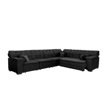 Imagem de Sofá Magno 3.77x2.57m De Canto, Retrátil E Reclinável - Preto