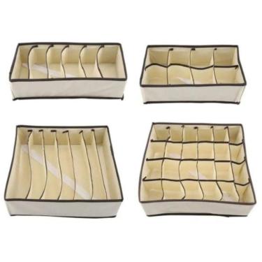 Imagem de Kit 4 Organizador Gaveta Cueca Meia Sutiã Calcinha