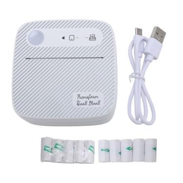 Imagem de WALFRONT Impressora Portátil de Etiquetas Térmicas BT Mini Impressora de Adesivos 203dpi 57mm Largura de Impressão Recarregável Bateria Type C Com Modelos Interessantes para Organização