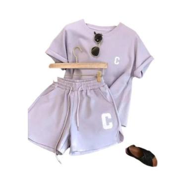 Imagem de Conjunto De Pijama Feminino De Verão Tamanho Grande 2 Peças Camiseta D