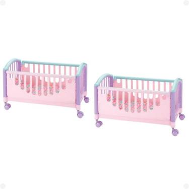 Imagem de Kit 2 Berço De Brinquedo Meu Soninho Rosa Monte Libano