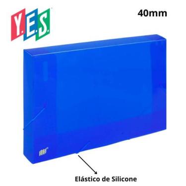 Imagem de Pasta Plástica Aba Ofício 40mm com Elástico Yes Azul - Yes Brasil