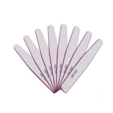 Imagem de 25 Lixa Caixão 100/180 Unhas De Fibra Acrigel Porcelana