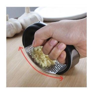 Imagem de Triturador Amassador Alho Aço Manual Com Pressão Garlic Co - mr vendas