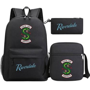 Imagem de Conjunto de mochilas Riverdales School, 3 peças com bolsa de ombro e e