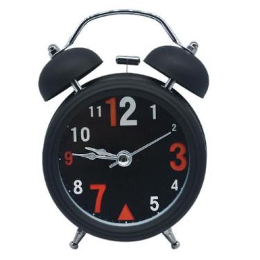 Imagem de Despertador Metal Bell Relógio de mesa com movimento mudo de 3 polegad