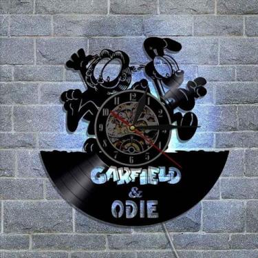 Imagem de Relógio de parede Garfields Cat Vinyl Record Anime 30cm - yiweisai