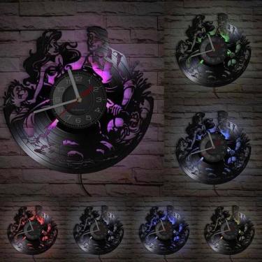 Imagem de Relógio de parede Mermaids Anime Vinyl Record 30x30cm - yiweisai