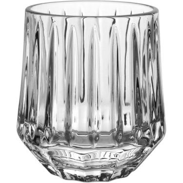 Imagem de KIT 6 PEÇAS COPO BAIXO HOME&CO LAPIDADO VIDRO 340ml 10x9x9cm TRANSPARE