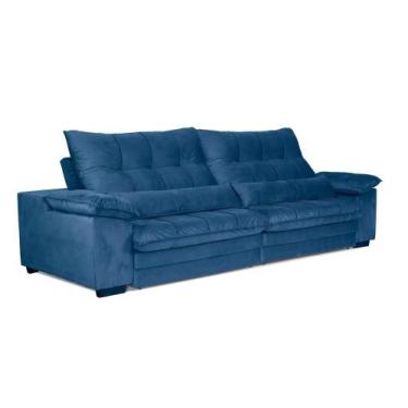 Imagem de Sofá Retrátil Reclinável 2,90m com Molas e Espuma D33 Biondi Veludocri