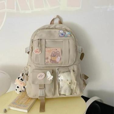 Imagem de Mochila Escolar Grande De Costas Feminino Para Facultade - JM , BEGE