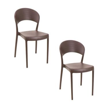 Imagem de Kit 2 Cadeiras Sissi Polipropileno Marrom Tramontina
