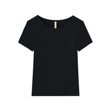 Imagem de Blusa Básica Feminina Manga Curta Canelada Viscose Plus Size - Lunender Mais Mulher-Feminino