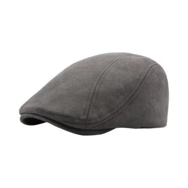 Imagem de Boina Unissex De Camurça Estilo Newsboy Com Aba Reta, Chapéu Casual Vi