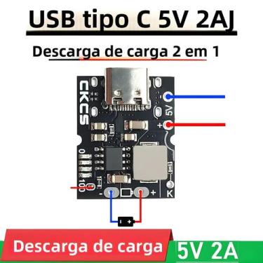 Imagem de Módulo De Carga E Descarga USB Tipo-C 2 Em 1 5V 2A Para Placa De Prote