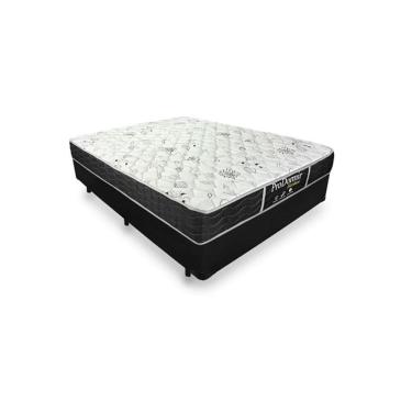 Imagem de Cama Box Casal 138 Tecido Sintético Preto Com Colchão com Molas - Prodormir Sleep Black - Probel 62x138x188