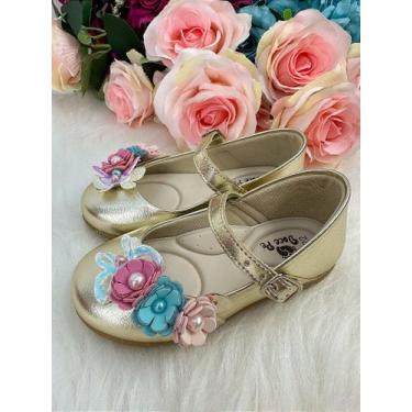 Imagem de Sapatilha Dourada Doce Pe Juju Jardim Encantado para Meninas - Doce Pé