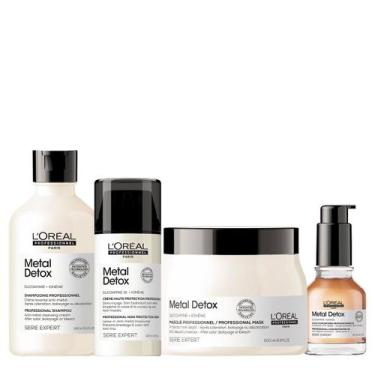 Imagem de Kit LOréal Professionnel Metal Detox Shampoo Máscara G Leave-in e Óleo