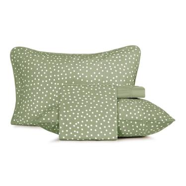 Imagem de Jogo De Cama King Altenburg 4 Peças Malha Fio Penteado Bits Verde