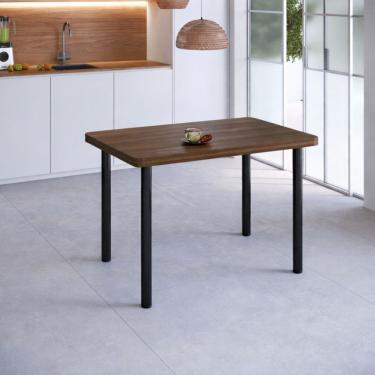 Imagem de Mesa Estrutura Preta Mp4020-tp805 Tampo 1200x750x45mm Preto/nogueira