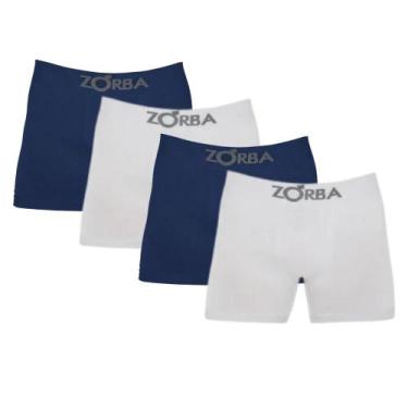 Imagem de Kit Com 4 Cuecas Boxer Box Adulto Em Algodão Cotton Sem Costura Zorba,