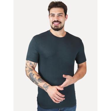 Imagem de Camiseta Calvin Klein Jeans Masculina Lisa Tricot Azul Marinho-Masculino