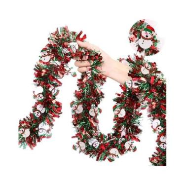 Imagem de Guirlandas De Natal Vermelhas E Verdes 2/10M Para Decoração De Árvores
