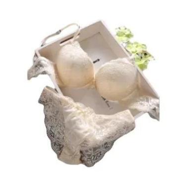 Imagem de Conjunto De Sutiã Sexy De Renda E Algodão Para Mulheres, Sutiã Push Up
